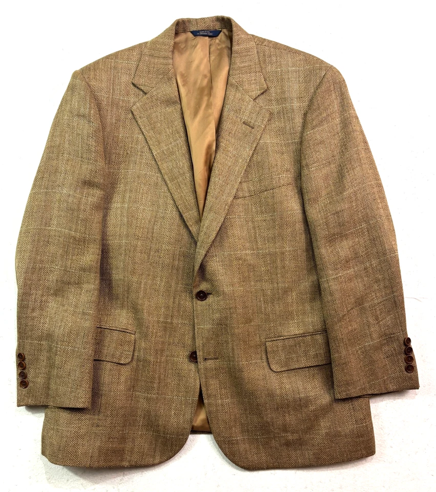 Chaqueta Blazer Abrigo Deportivo Brooks Brothers 42S Espiga Seda Lino Lana EE. UU. Foto 1 de 4
