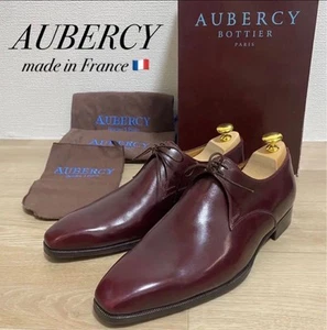 Aubercy Bordeaux Leather Derby Shoes Men US6.5 Two Eyelet Used - Imagen 1 de 13