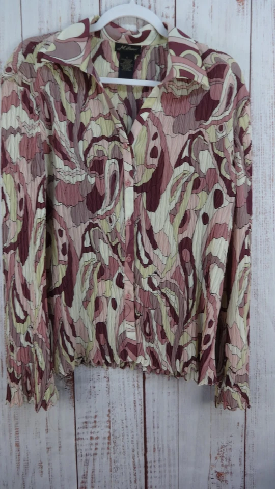 Blusa de Colección Milano Para Mujer Grande con Botones Top Estampado Completo De Gran Tamaño Foto 1 de 4