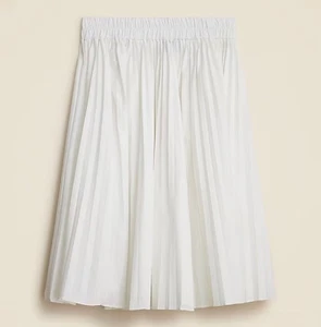 NUOVO J. Gonna plissettata girocollo vita smock bianca donna taglia XS primavera estate midi - Foto 1 di 7