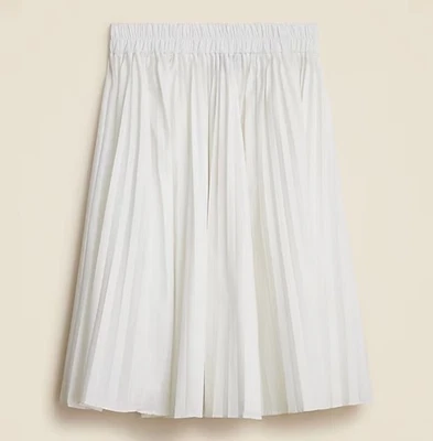 NUEVO J. Falda Plisada Crew Cintura Calada Blanca Para Mujer Talla XS Primavera Verano Midi Foto 1 de 4