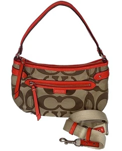 Coach Signature Canvas Coral Leder Umhängetasche Nr. C1320 F24063 - Bild 1 von 17