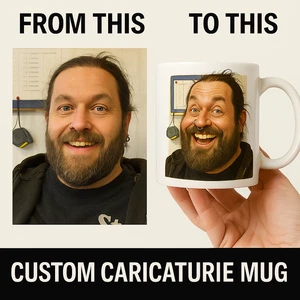 Custom Photo to Cartoon Ugly Mug – Funny Personalised Gift, From Photo to Mug - Picture 1 of 8