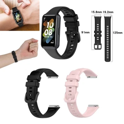 Repuesto de correa de reloj de silicona para reloj inteligente Huawei Band 7 negro/rosa