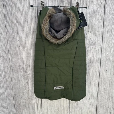 Eddie Bauer Dog Coat Large Army Green Winter Jacket Quilted Softshell Fleece - Image 1 of 4