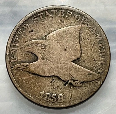 1858 Large Letters Flying Eagle Cent 1c Coin - Image 1 of 4