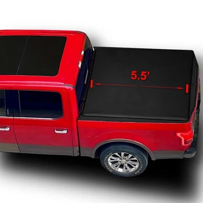 5.5' Soft Quad Fold for 20-25 Ford F-150 | 06-14 Lincoln Mark LT Tonneau Cover Foto 1 de 4