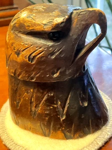 Antique/Vintage/Treen/ Wooden Black Forest Eagle Inkwell c1900 Late Victorian - Picture 1 of 9