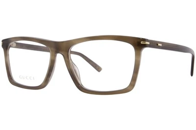 Gucci GG1445O 003 Anteojos Para Hombre Habana/Dorado Borde Completo Forma Rectángulo 56mm Foto 1 de 4