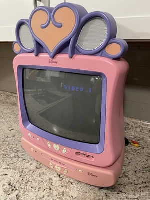 迪士尼公主电视 DT-1900-P 19 英寸粉色复古,无遥控器 — 第 1/4 张图片