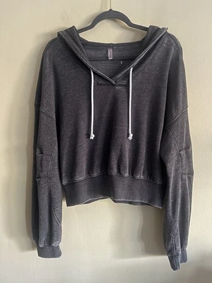 Sudadera con capucha Free People Movement Playbook Burnout Distressed gris oscuro talla M nueva sin etiquetas Foto 1 de 4
