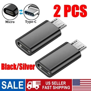 2pack Type C Female to Micro USB Male Port Converter Charge Data Sync Adapter - Picture 1 of 12