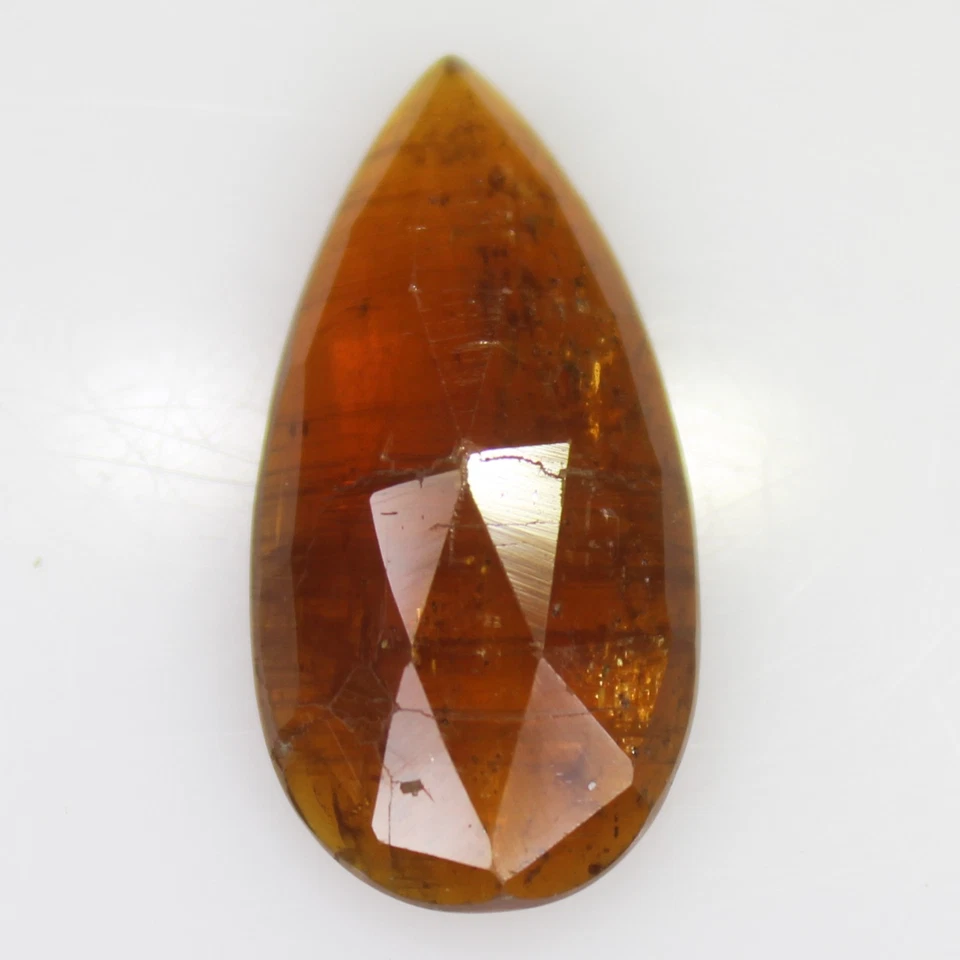 Pieza de cianita naranja facetada natural en forma de pera 8,55 quilates tamaño 20x10x5 mm Foto 1 de 4