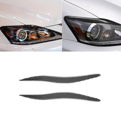 2x Carbon Fiber Headlight Eyebrow Trim Cover For Lexus IS250 IS300 2006-2012 — 第 1/4 张图片
