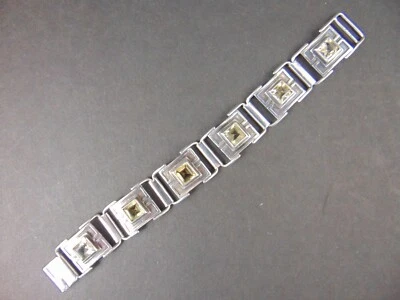 800er Art Deco Silberarmband mit Zitrin - Bild 1 von 4