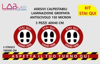 KIT ADESIVI per PAVIMENTO CALPESTABILI RESISTENTI USURA DISTANZA SICUREZZA 
