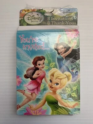 Disney Tinker Bell Fairy 8 Invitación y 8 Tarjetas de Agradecimiento Suministros de Fiesta Foto 1 de 2
