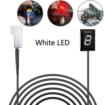 White LED Motorcycle Gear Display Speed Indicator For Kawasaki ZX-6R Ninja 650 - Bild 1 von 4