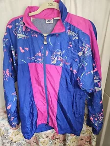 Vintage 90’s Asics Track Full Zip Windbreaker Colorblock Jacket Blue Size Large - Picture 1 of 5