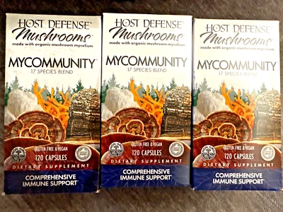 Set of 3 Host Defense Mushrooms Comprehen Immune Support 120x3=360Caps Exp2027 - Image 1 of 2