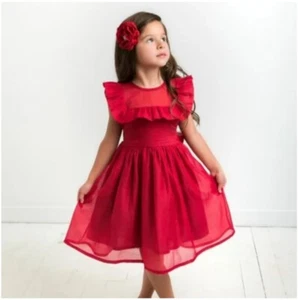 Girls Size 5 Burgandy Dress From "Think Pink Bows" - Picture 1 of 12