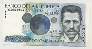 Colombia 20000 Pesos 7-8-1998 Pick 448.c UNC Uncirculated Banknote - Picture 1 of 2