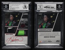 2014 Press Pass Redline Dynamic Duals Red /15 Danica Patrick BGS Encased Auto