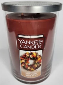 YANKEE CANDLE AUTUMN WREATH 2 WICK 22 OZ CANDLE - Picture 1 of 4