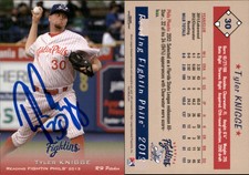 Tyler Knigge Signed 2013 Grandstand Reading Fightin Phils #NNO Card Auto AU