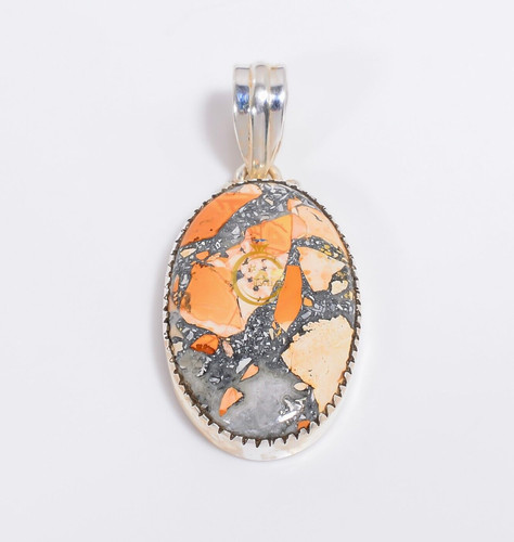 VETEMENTS Ciondolo diaspro maligano argento sterling 925 pendente diaspro gioielli da donna