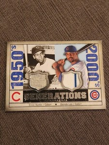 2008 SP Legendary Cuts Generations Dual GU Jersey ERNIE BANKS, Derek Lee Cubs