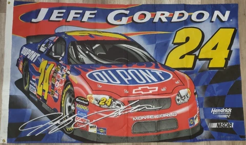 Jeff Gordon #24 NASCAR 2005 Racing Flag Double Sided Hendrick Motorsports Cover