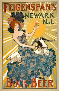 Bock Beer 1900 Vintage Beer Advertising Giclee Canvas Print 20x30 - Picture 1 of 2