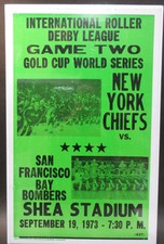 1973 ROLLER DERBY WORLD SERIES Chiefs Bombers cardboard wall sign poster
