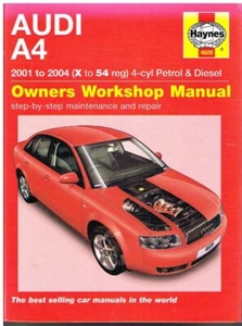 AUDI A4 B6 SERIES 1.8 2.0 PETROL & 1.9 DIESEL 2001-04 WORKSHOP MANUAL *HARDBACK* - Picture 1 of 1