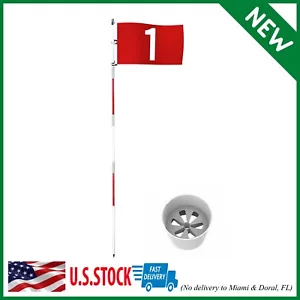 Golf Flagstick 6ft Golf Flag and Cup for Yard Pro Detachable Backyard Golf Hole - Picture 1 of 8