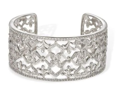 Pulsera de boda de plata de ley 925 maciza estilo corazón 2,5 ancho regalo para mujer Foto 1 de 2