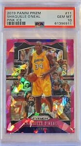 2019-20 PANINI PRIZM PINK ICE #11 SHAQUILLE O'NEAL CARD LA LAKERS PSA 10