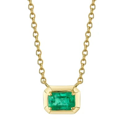 14K Gelbgold Smaragd Edelstein Halskette Natürlich 0,65 CT - Bild 1 von 3