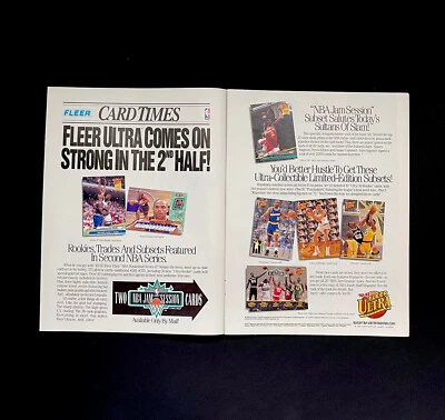 1992-93 Fleer Ultra Jam Basketball Cards Shaq Original 2-Page NBA Print Ad VTG - Image 1 of 4