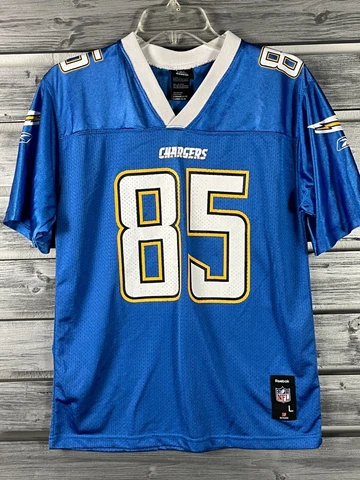 NICE Vintage Antonio Gates Chargers Reebok NFL #85 Jersey Youth L Alternate Blue Cover