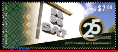 22-13 MÉXICO 2022 - 25º ANIVERSARIO DE SAT, EDIFICIO PARA TRANSFORMAR, MNH Foto 1 de 2