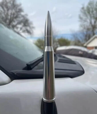 for CHEVROLET SILVERADO 1500/2500/3500/GMC SIERRA Silvery BULLET ANTENNA 50 CAL - Изображение 1 из 4