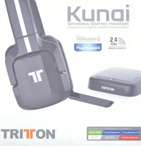MAD CATZ Tritton Kunai Bezprzewodowy zestaw słuchawkowy do gier PS5 PS4 Xbox PC Słuchawki Czarne - Zdjęcie 1 z 5