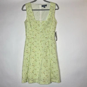 NEW Modcloth Small Meet Me At Hanging Rock Yellow Floral Fit Flare Retro Dress - Picture 1 of 6