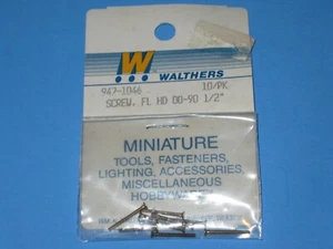 Walthers #947-1046, Brass Screw - Flat Head, 00-90 x 1/2" (10 pc) - Picture 1 of 1