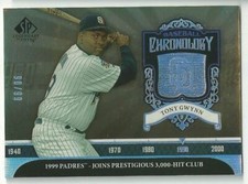 2006 SP Legendary Cuts Tony Gwynn Baseball Chronology 3,000 Hit Club #90/99 BCTG