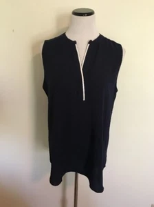 Adrienne Vittadini L Hi Low Chiffon royalblau Bluse Tank Large - Bild 1 von 5