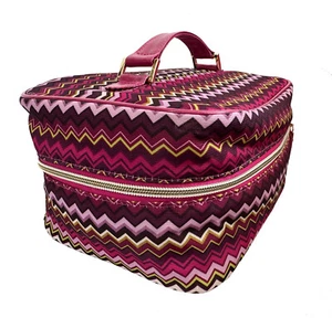 MISSONI x Target Train Case Makeup Tote Passione Viola Stampa Chevron Zip-Around - Foto 1 di 12