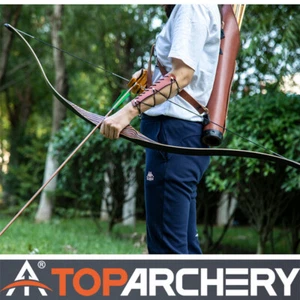 54" Archery Traditional Longbow Recurve Bow Wooden Bow Hunting Target 20-70lbs - Picture 1 of 19